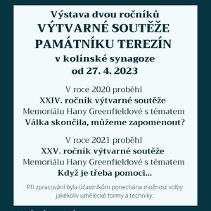 Výstavy SNY A IDEÁLY -  FISCHEROVI a dva ročníky MEMORIÁLU HANY GREENFIELDOVÉ od 27. 4. 2023 v kolínské synagoze