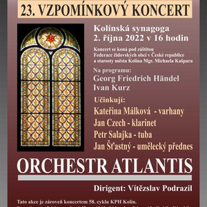 23rd COMMEMORATIVE CONCERT, in synagogue - Sunday 2nd OCTOBER 2022, the concert starts at 4 p.m.