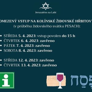 EASTER OPENING HOURS (SYNAGOGUE AND JEWISH CEMETERY IN KOLIN)